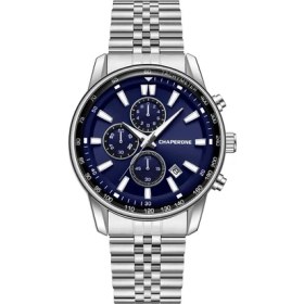 Resim Chaperone Gümüş Çelik Kordon Erkek Kol Saati LC002512 