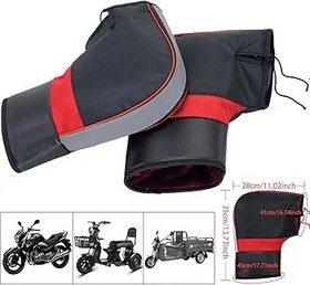 Resim Egujiwa Rüzgar geçirmez motosiklet gidon eldivenleri sıcak motosiklet gidon eldivenleri su geçirmez eldiven kalın sıcak gidon eldivenleri 