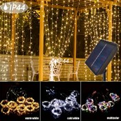 Resim 600 LED Güneş Enerjili Peri Işıkları, 6M Su Geçirmez Açık Alan Işık Dizisi, 8 Mod Metal ve Plastik Işıltılı Işıklar Bahçe Veranda Sundurma Arka Bahçe Düğün Partisi için, Güneş Şarjlı Lityum Pil, Evrensel Tatil Dekoru 