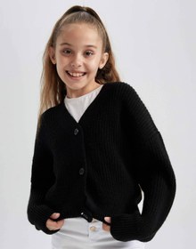 Resim DeFacto A2298A8/BK27 Defacto Kız Çocuk Hırka BLACK 