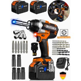Resim Steiner T 21 V Çelik Şanzuman 1600 Nm Akülü Somun Bijon Sökme Takma Sikma Makinesi Matkap Vidalama Kömürsüz 
