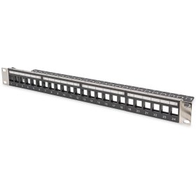 Resim Assmann Digitus Modüler Patch Panel, Zırhlı, 24-port Boş, 1u, Kabinete Monte Edilebilir, Şeffaf Etiket Alanı 