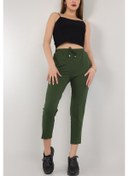 Resim Vioshine Kadın Beli Lastikli Cepli Havuç Kalıp Pantolon-haki Haki 