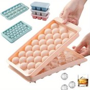 Resim 33 Bölmeli Yeniden Kullanılabilir Plastik Tepsi - Yaz İçecekleri İçin DIY Meyve Topu Yapıcı, Şeffaf Kapak ve Tutacaklarla Yaratıcı Buz Kalıbı, Kokteyller, Smoothies ve Serinletici İçecekler İçin Dayanıklı Mutfak Aracı, İçecek Soğutma | Yaratıcı Buz Kalıbı | Dayanıklı Plastik 