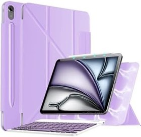 Resim m.tk moveteck Samsung Galaxy Tab S9 FE Plus 12.4" ile Uyumlu Kılıf, Magic Keyboard Klavyeli, Manyetik Kapak, S Pen Kilit Yuvalı, Lila 