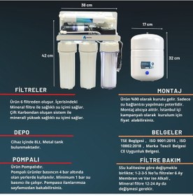 Resim 13 Aşamalı Su Arıtma Cihazı Açık Kasa 8 Lt. Çelik Içli Pompalı 478055093 