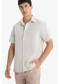 Resim DeFacto %100 Pamuk Regular Fit Polo Yaka Yazlık Kısa Kollu Gömlek D8613AX25SMBG74 