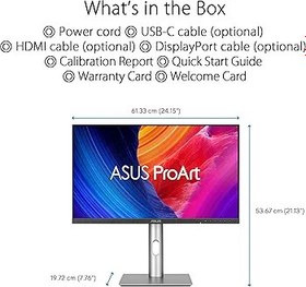 Resim ASUS ProArt PA278CFRV 27 IPS HDR 2560x1440 5ms 100Hz 350cd DP HDMI USB-C Hoparlör VESA 3YIL 95% DCI-P3, Calman Verified, PD 96W PIVOT Monitör 