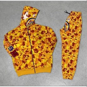 Resim Unisex Pubg Bape X Shark Eşofman Takımı - Sarı 001 