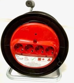 Resim Makaralı 10 Metre 3x2.5 Uzatma Kablosu, 4 Priz Girişi, 3000 Watt 