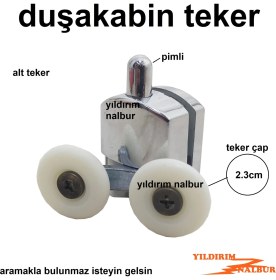Resim Yıldırım Nalbur Duşakabin Tekerleği Alt Teker Çiftli Plastik Krom Kaplama Alt Teker 4'lü 