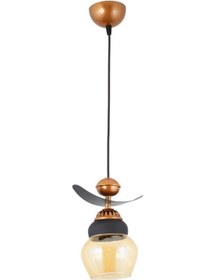 Resim Üçlü Modern Tarz Kayık Model Metal Camlı Sarkıt Avize G 