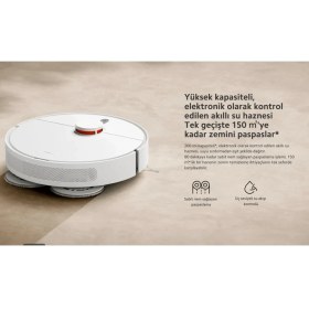 Resim Xiaomi Ultra Premium 3D Engellerden Kaçınma, Halı Kenarı Tanımlama, Çift Ped Basınçlı Paspas Özelliği Robot Süpürge+ + Luciole Beyaz Lambader Hediye! 