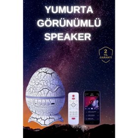 Resim Techno Stock Yumurta Şeklinde Su Dalgalı Bluetooth Speaker Lamba Renkli Şarjlı 