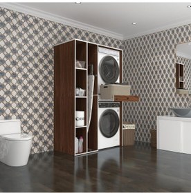 Resim Kenzlife Çamaşır-Kurutma Makinesi Dolabı Gutas Sol Cvz 187 120 60 Çekmeceli Banyo Çok Renkli 