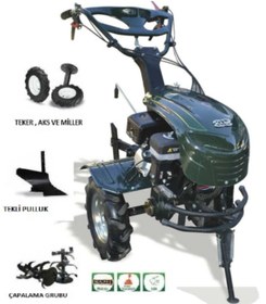 Resim Kaan 260 S 7 HP 2+1 Benzinli Çapa Makinesi + Çapa Alt Grubu + Teker Takımı + Pulluk 