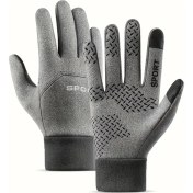 Resim Lumaworld Gri L Spor Kışlık Eldiven Dokunmatik Termal Ergonomik Nefes Alabilir 