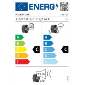Resim Milestone 215/75 R16 C TL 116/114R 10PR VANMILE Kamyonet Yaz Lastiği (Üretim Tarihi:2025) 