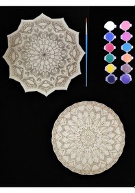 Resim Mandala , 20 Cm 2'li Ahşap Hobi Boyama Setleri Model 5 