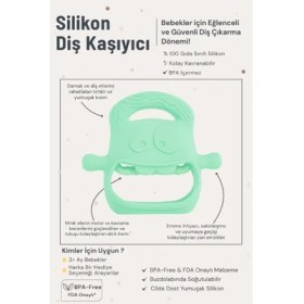 Resim Ergün Collection Açık Yeşil Bebek Silikon Diş Kaşıyıcı 