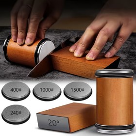 Resim Rotary Bileme Aleti, Manyetik Bıçak Tutucu 15° ve 20° Açılı Elmas Bileyici Taş Profesyonel Mutfak Bileme Aracı, Taşınabilir Dayanıklı Kolayca Değiştirilebilir, Mükemmel Noel Yeni Yıl Doğum Günü Hediyesi 