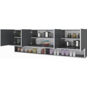 Resim Kenzlife hazır mutfak general gri 060*150*22 mutfak banyo dolabı kapaklı raflı 