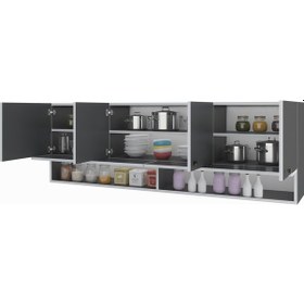 Resim Kenzlife hazır mutfak general gri 060*150*22 mutfak banyo dolabı kapaklı raflı 