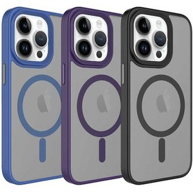 Resim Apple Uyumlu iPhone İphone 12 Pro Uyumlu Mat Arka Yüzey Wireless Şarj Özellikli Zore Flet Magsafe Kapak-derin Mor - 