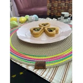 Resim Ronanna Decohandy 39CM Neon Renkli Şeritli Jüt Örme Supla Amerikan Servis 