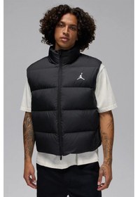 Resim Nike Jordan Flight Down Loose Fit Vest Bol Kesim Su İtici Kaz Tüyü Erkek Yelek Siyah 