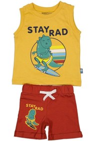 Resim Tolkids 9-24 Ay Dinazor Baskılı Erkek Bebek Şortlu 2'li Takım 
