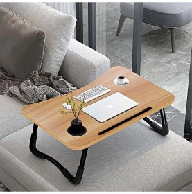 Resim Hodbehod Yatak Koltuk Üstü Katlanabilir Portatif Laptop Keyif Sehpası Siyah Bambu 