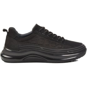 Resim aspor Siyah Nubuk Hakiki Deri Erkek Sneaker 
