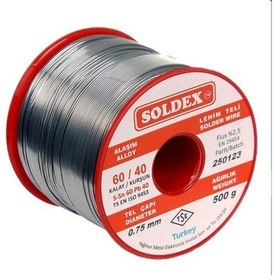 Resim Soldex Sn60 Pb40 Lehim Teli 0.75mm 500gr 