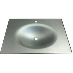 Resim Cam Lavabo 12 MM 70 x 56 CM Metalik Gri 
