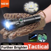 Resim Taktiksel El Feneri HZ303 - COB Bilek Kayışı ile Ultra Parlak LED Fener, Type-C Şarj Edilebilir, 3 Mod, Kamp, Yürüyüş ve Acil Durum Kullanımı için Yüksek Yoğunluklu Işın, Açık Kamp Ekipmanı | Cesur Taktiksel Tasarım | Dayanıklı El Feneri, Kamp Aksesuarları 