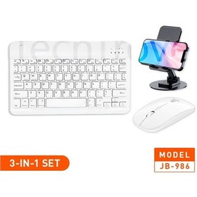Resim Telefon, Bilgisayar Ve Tablet Uyumlu İngilizce Q Bluetooth + Wifi Klavye Mouse Set + Telefon Standı Diğer 
