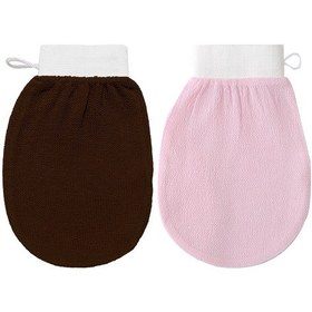 Resim Vkemall 150d Viskoz Lif Kumaş Yumuşak Duş Eldiveni - Cilt Dostu, Kahverengi Ve Pembe Seçenekli 