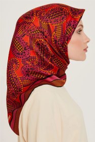 Resim Armine Etnik Desenli Twill Saf İpek Eşarp 9208d 06 Çok Renkli 