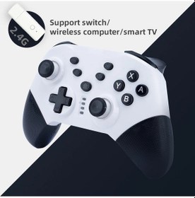 Resim Uyandırma İşlevine Sahip 2.4g Beyaz Anahtarlı Kablosuz Oyun Denetleyicisi Ns Gamepad, Titreşimli Tek Tıklamayla Uyandırma İşlevi, 