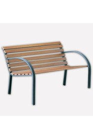 Resim KÜSKÜ 2 Kişilik Ahşap Metal Bahçe Bankı Alüminyum Döküm Ayaklı 122 cm 