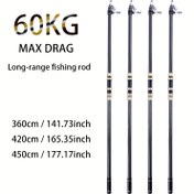 Resim MINGWO 60KG MAX Sürükleme Karbon Fiber Uzun Menzilli Olta - 360cm/141.73in, 420cm/165.35in, 450cm/177.17in - Hızlı Eylem, Hafif, Tuzlu ve Tatlı Su Trolling, Trolling Olta, Şık Tasarım, Dayanıklı İnşaat 