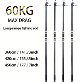 Resim MINGWO 60KG MAX Sürükleme Karbon Fiber Uzun Menzilli Olta - 360cm/141.73in, 420cm/165.35in, 450cm/177.17in - Hızlı Eylem, Hafif, Tuzlu ve Tatlı Su Trolling, Trolling Olta, Şık Tasarım, Dayanıklı İnşaat 