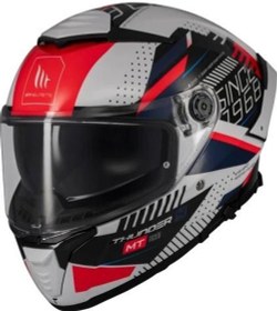 Resim Kask mt Thunder 4 Sv Luminence A7 Beyaz/mavi/kırmızı 