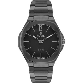 Resim Wainer WA.10122-C Erkek Kol Saati | Siyah 316L Çelik Saat 