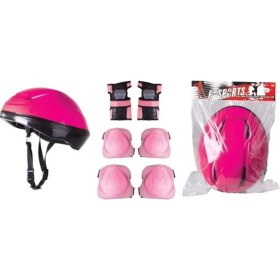 Resim Top Rock Store Furkan Toys Pembe Bisiklet Scooter Kask Dizlik Dirseklik Koruyucu Set 