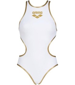 Resim Arena Bayan Antrenman Mayosu W One Bıglogo One Pıece 001198106 Yzm Altın - Beyaz 