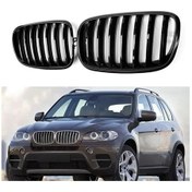 Resim Wangxi 1 Çift Bmw E70 E71 X5 X6 2007-2013 Glossy Black Abs Plastik Ön Tampon Kaput Izgara 
