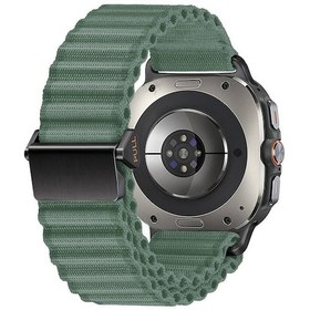Resim Ardemix Galaxy Uyumlu Watch Ultra 47mm Krd-120 Naylon Kumaş Hasır Örgülü Kordon-yeşil 