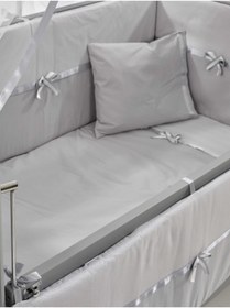 Resim Meltem Smart Mondo Gri Pamuklu Bebek Uyku Seti 60x120 Cm 